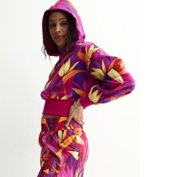 Adidas X Farm Rio Birds Of Paradise Cropped Hoodie 3X - Picture 3 of 11